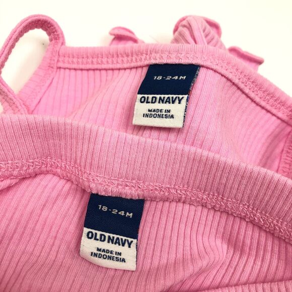 NEW Old Navy Baby Girl 18-24 Months Rib Knit Pink Tank Top Bloomers Outfit Set - Picture 6 of 8